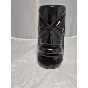 💥 Tiki Mug Ceramic Black Tropical Island Tumblers Vase G